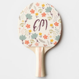 Monogram och Boho Flowers Pingisracket