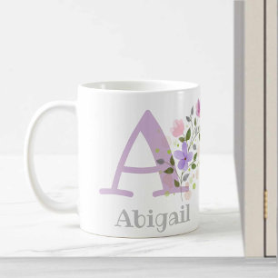 Monogram och Christian Namn Abigail Coffee Mugg