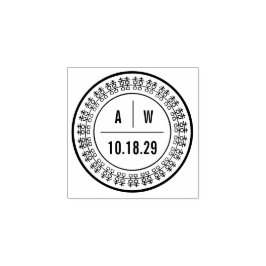 Monogram och Dubbla lycka Ring kinesiska Bröllop Stämpel