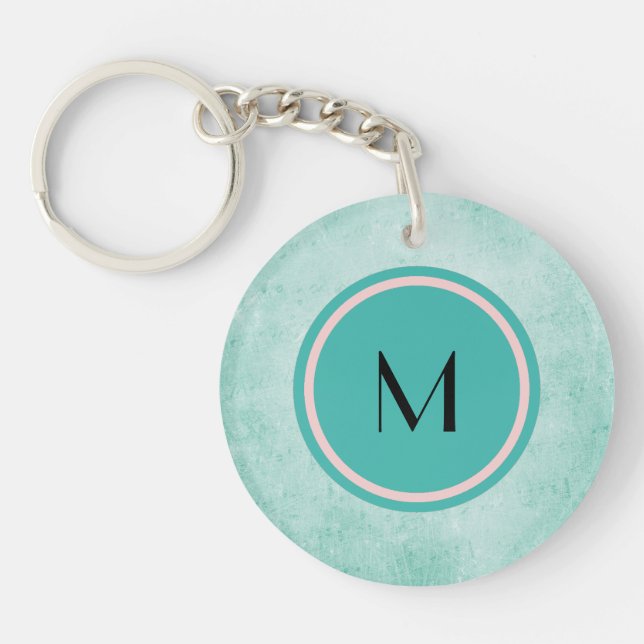 Monogram och fjäril i mintgrön färg (Framsidan)