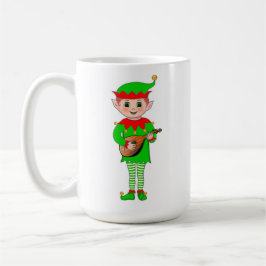 Monogram och jul Musical Elf Kaffemugg