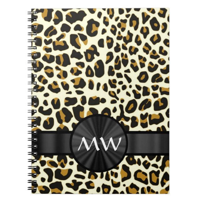 Monogram och leoparder anteckningsbok (Framsidan)