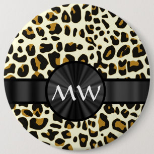 Monogram och leoparder knapp