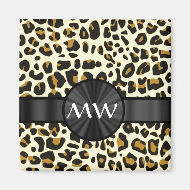 Monogram och leoparder magnet (Framsidan)