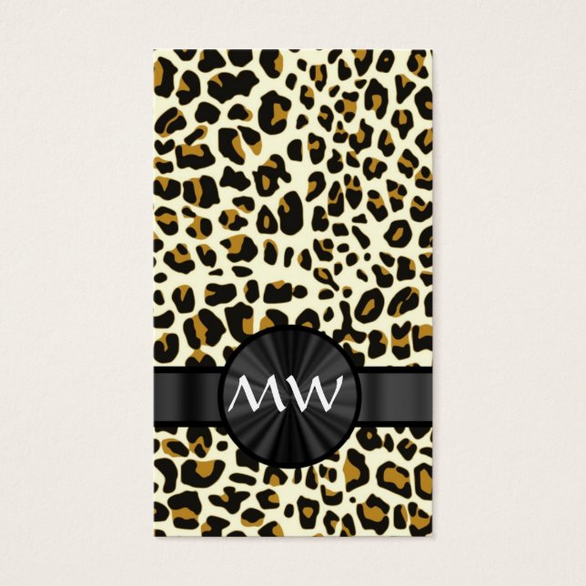 Monogram och leoparder visitkort (Framsidan)