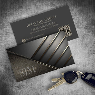 Monogram och Metall Angles Charcol Grått ID1040 Visitkort