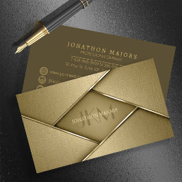 Monogram och Metall Polygon Guld ID1039 Visitkort