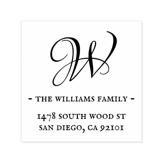 Monogram- och minimalistisk Returadress för kallig Självfärgande Stämpel (Design)