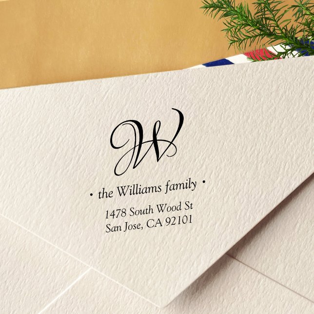 Monogram- och minimalistisk Returadress för kallig Självfärgande Stämpel (Skapare uppladdad)