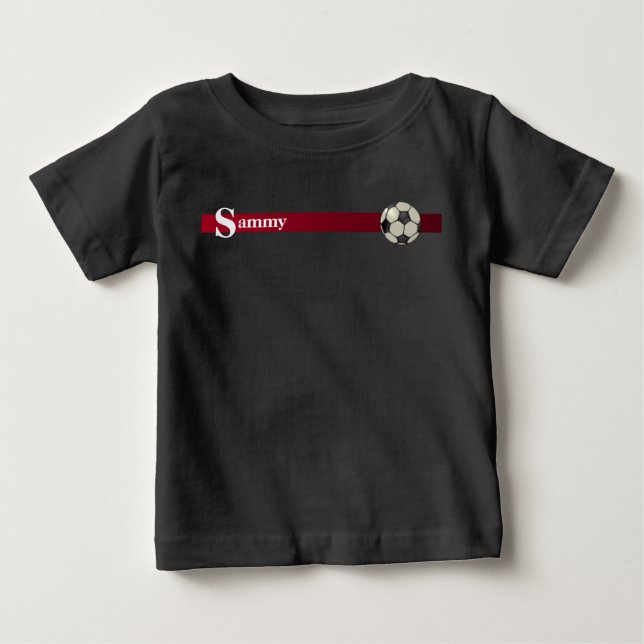 Monogram- och Namn-fotboll T-shirt (Framsida)