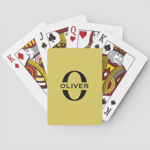 Monogram och Namn Guld och svart Personlig Casinokort