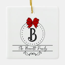 Monogram och Namn Julgransprydnad Keramik