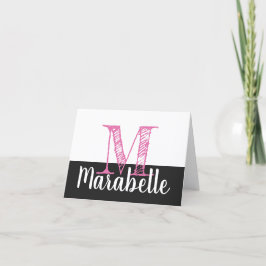 Monogram- och Namn-mappat anteckningskort