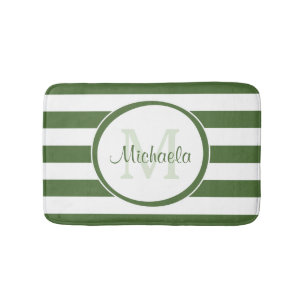 Monogram och namn med gröntrandar för trendig ä badrumsmatta