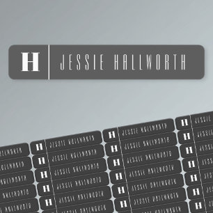 Monogram och Namn Modern   Mörk Grått & White Järn Klistermärke