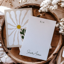 Monogram och Namn Retro Vintage-Stil Jordens Blomm Anteckningskort
