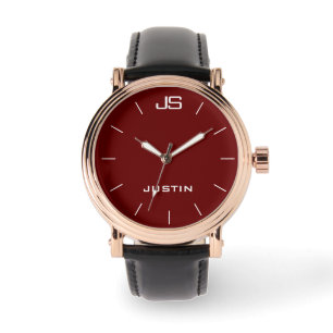 Monogram och Namn Ro Guld Manar Svartahavaren Wris Armbandsur