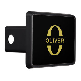 Monogram och Namn, svart och Guld Personlig Dragkroksskydd