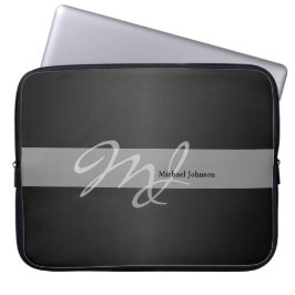 Monogram- och namndesign laptop sleeve