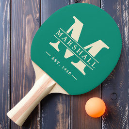 Monogram och namnöverlägg Aqua Beach Breeze Pingisracket