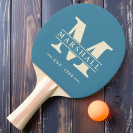 Monogram och namnöverlägg Deep Aqua Pingisracket