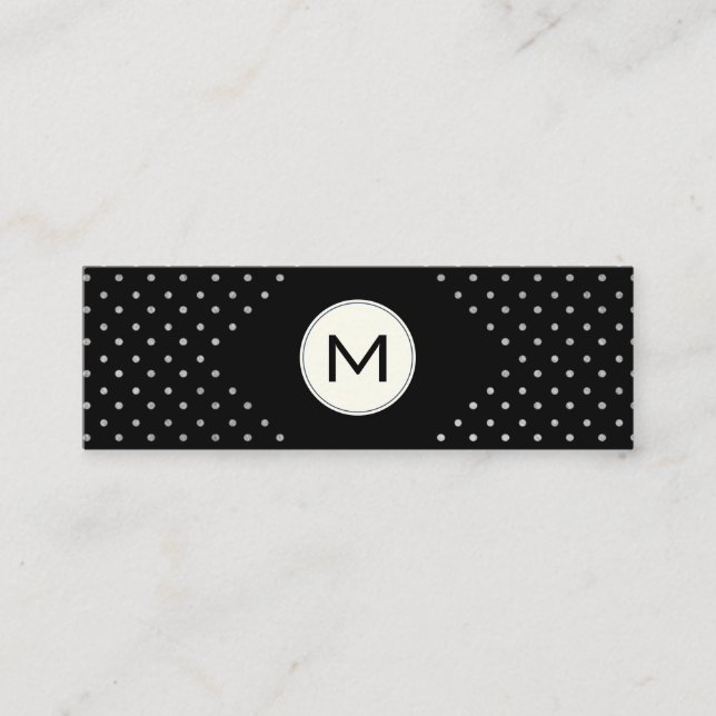 Monogram och Polka dots Mini Visitkort (Framsida)