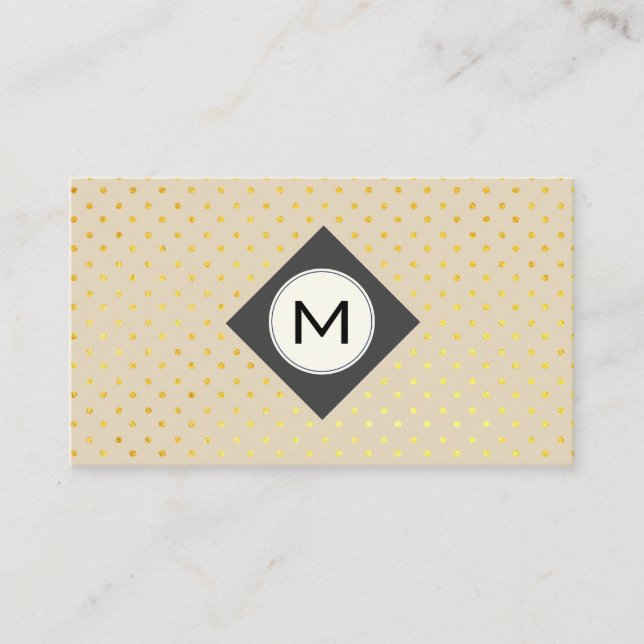 Monogram och Polka dots Visitkort (Framsida)