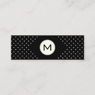 Monogram och prickar mini visitkort