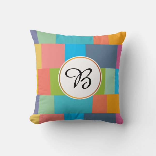 monogram och rand kudde (Framsida)