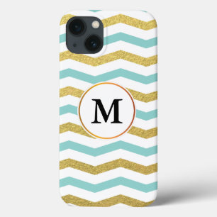 monogram och schevron mönstrad