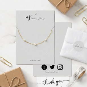 Monogram och social-mediekort eller armband visitkort