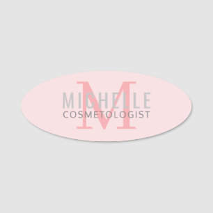 Monogram Office - Blekens Rosa Namnbricka