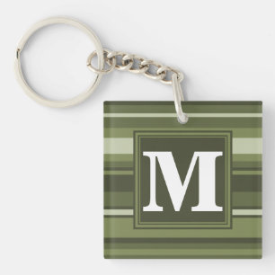 Monogram oliv grönt rand