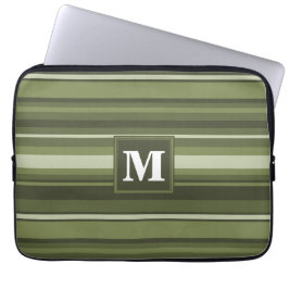 Monogram oliv grönt rand laptop sleeve