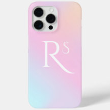 Monogram Ombre Holography Rosa Girly Personlig