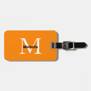 Monogram Orange - Anpassningsbar Gift-partiförmån Bagagebricka