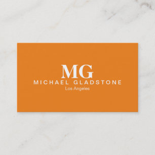 Monogram Orange Bakgrund Visitkort