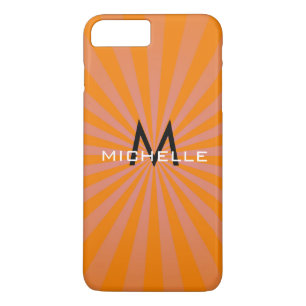Monogram Orange Funky Sol Rays Retro Rand