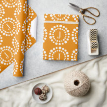 Monogram orange inslagspapper