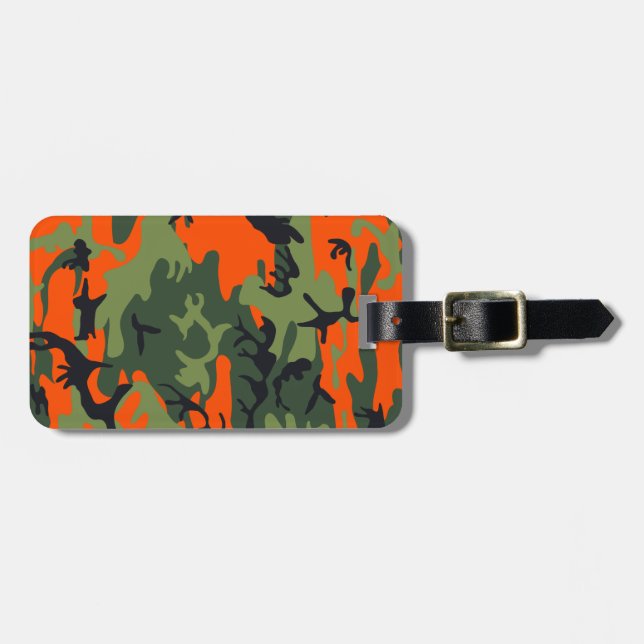 Monogram Orange Jaktkamo Kamouflage Bagagebricka (Horisontell Framsida)