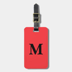 Monogram Orange Modern Coola Namn Gift Favor 2025 Bagagebricka