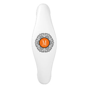 Monogram Orange och svart spiral Handtag