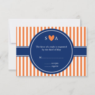 Monogram Orange och vit Rand med Royal Blue OSA Kort