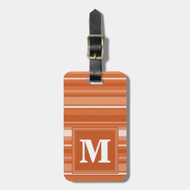 Monogram orange rand bagagebricka (Vertikal Framsida)