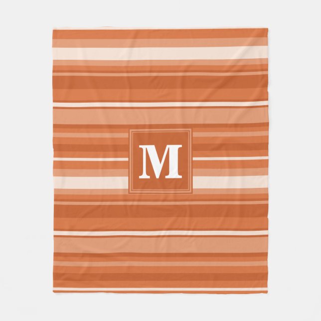 Monogram orange rand fleecefilt (Framsidan)