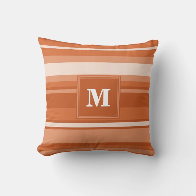 Monogram orange rand kudde (Framsida)