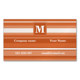 Monogram orange rand magnetiska visitkort