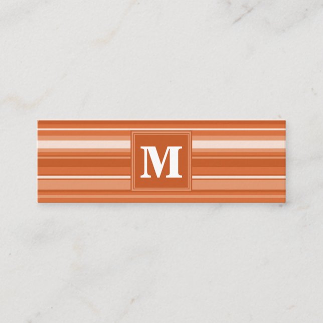 Monogram orange rand mini visitkort (Framsida)