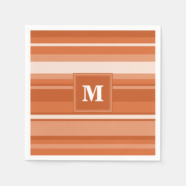 Monogram orange rand pappersservett (Framsidan)