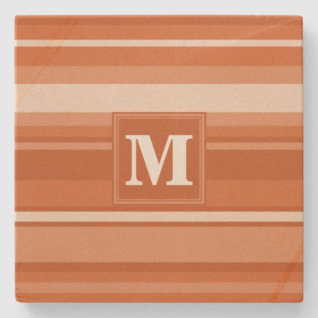 Monogram orange rand underlägg sten (Framsidan)